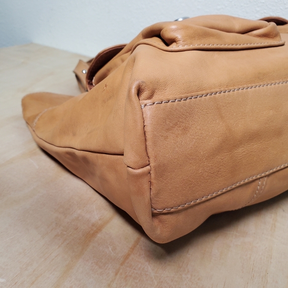 Kate Landry Natural Leather Moto Tote Bag - Picture 10 of 12